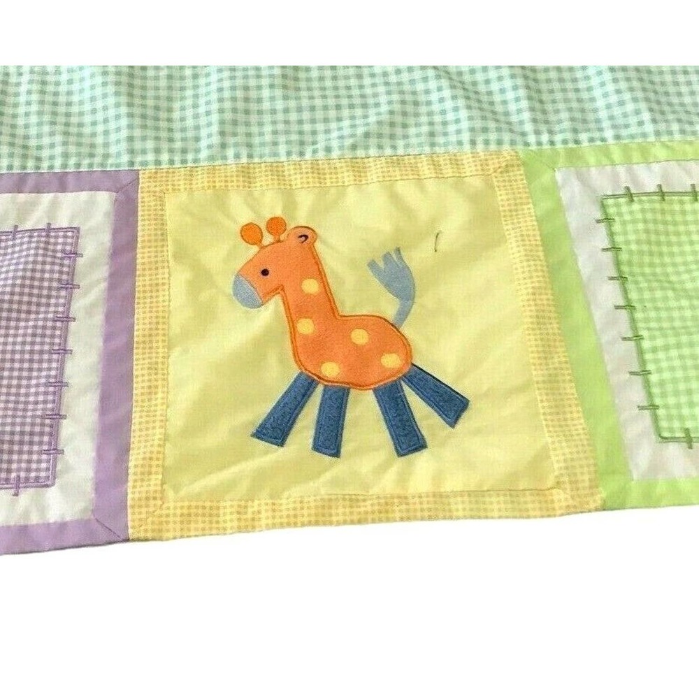 Two‎ Nursery Childs Room Valances Giraffe Bear Lion Gingham Check Print - Picture 4 of 8